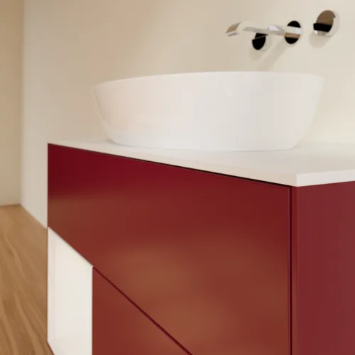 Bild von VILLEROY BOCH Finion Waschbeckenunterschrank, mit Beleuchtung, 2 Auszüge, 1000 x 603 x 501 mm, Peony Matt Lacquer / Glossy White Lacquer / Glass White Matt #FA11GFHB