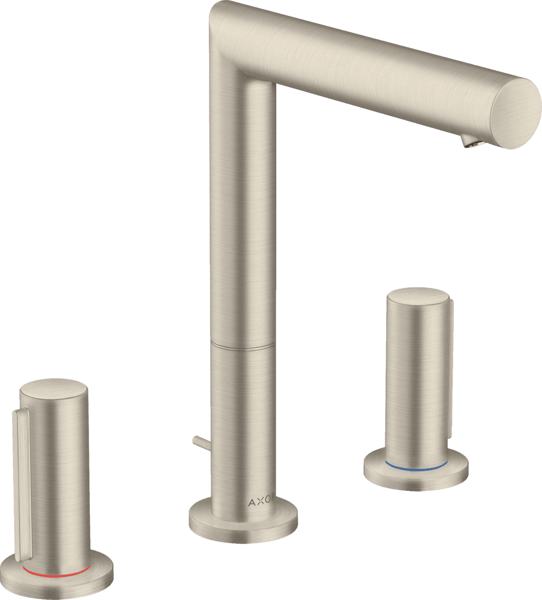 Bild von HANSGROHE AXOR Uno 3-Loch Waschtischarmatur 200 mit Zerogriffen und Zugstangen-Ablaufgarnitur #45133820 - Brushed Nickel