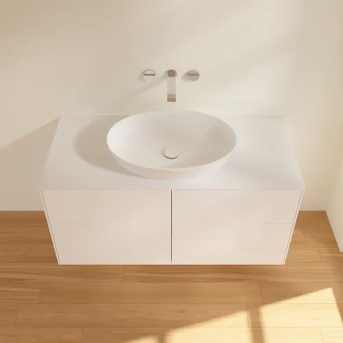 Bild von VILLEROY BOCH Finion Waschbeckenunterschrank, 4 Auszüge, 1200 x 603 x 501 mm, White Matt Lacquer / Glass White Matt #FA3100MT