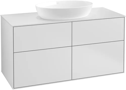 Bild von VILLEROY BOCH Finion Waschbeckenunterschrank, 4 Auszüge, 1200 x 603 x 501 mm, White Matt Lacquer / Glass White Matt #FA3100MT