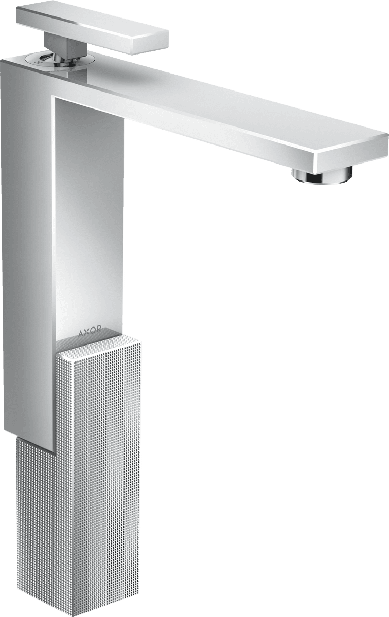 Bild von HANSGROHE AXOR Edge Einhebel-Waschtischmischer 280 für Aufsatzwaschtische mit Push-Open Ablaufgarnitur - Diamantschliff #46031000 - Chrom