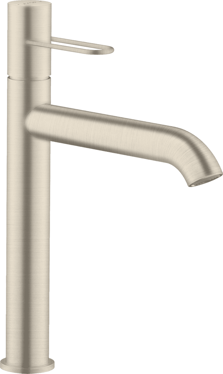 Picture of HANSGROHE AXOR Uno Single lever basin mixer 190 with loop handle for wash bowls and waste set #38032820 - Brushed Nickel