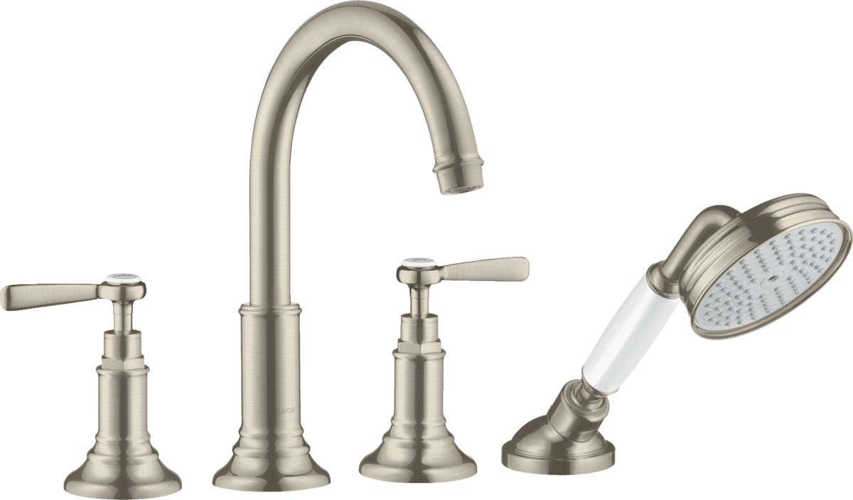 Obrázek HANSGROHE AXOR Montreux 4otvorová baterie na okraj vany s páčkovými rukojeťmi #16550820 - kartáčovaný nikl