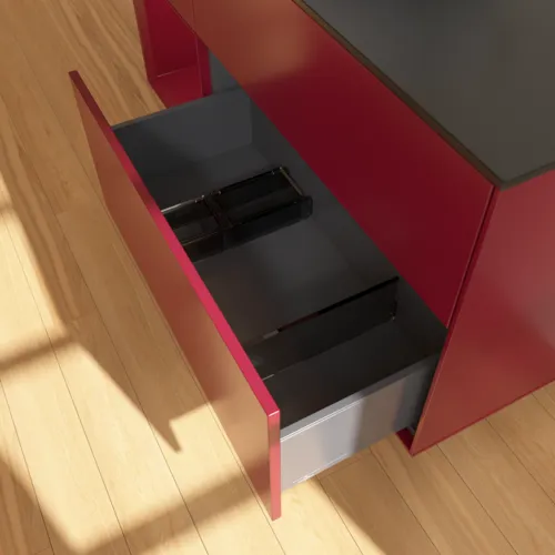 Bild von VILLEROY BOCH Finion Waschbeckenunterschrank, mit Beleuchtung, 3 Auszüge, 1200 x 603 x 501 mm, Peony Matt Lacquer / Peony Matt Lacquer / Glass Black Matt #FA62HBHB