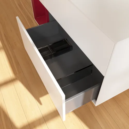 Bild von VILLEROY BOCH Finion Waschbeckenunterschrank, mit Beleuchtung, 3 Auszüge, 1200 x 603 x 501 mm, White Matt Lacquer / Peony Matt Lacquer / Glass White Matt #FA61HBMT