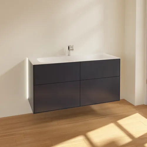 Picture of VILLEROY BOCH Finion Vanity unit, with lighting, 4 pull-out compartments, 1196 x 591 x 498 mm, Midnight Blue Matt Lacquer #G05000HG