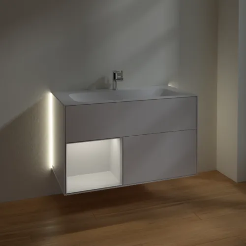 Bild von VILLEROY BOCH Finion Waschbeckenunterschrank, mit Beleuchtung, 2 Auszüge, 996 x 591 x 498 mm, Glossy White Lacquer / Glossy White Lacquer #G030GFGF