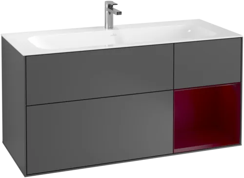 Bild von VILLEROY BOCH Finion Waschbeckenunterschrank, mit Beleuchtung, 3 Auszüge, 1196 x 591 x 498 mm, Anthracite Matt Lacquer / Peony Matt Lacquer #G070HBGK