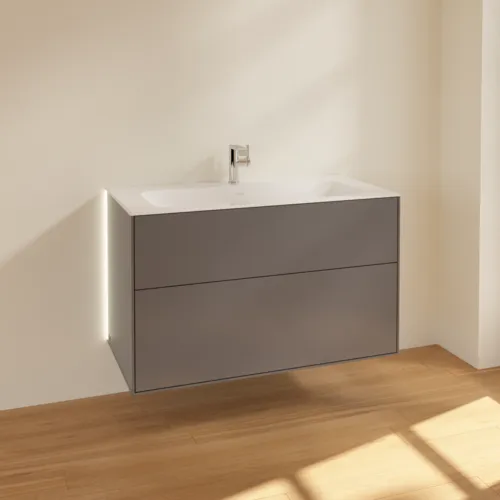 Bild von VILLEROY BOCH Finion Waschbeckenunterschrank, mit Beleuchtung, 2 Auszüge, 996 x 591 x 498 mm, Anthracite Matt Lacquer #G02000GK