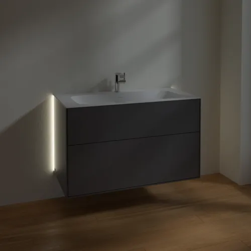 Bild von VILLEROY BOCH Finion Waschbeckenunterschrank, mit Beleuchtung, 2 Auszüge, 996 x 591 x 498 mm, Anthracite Matt Lacquer #G02000GK