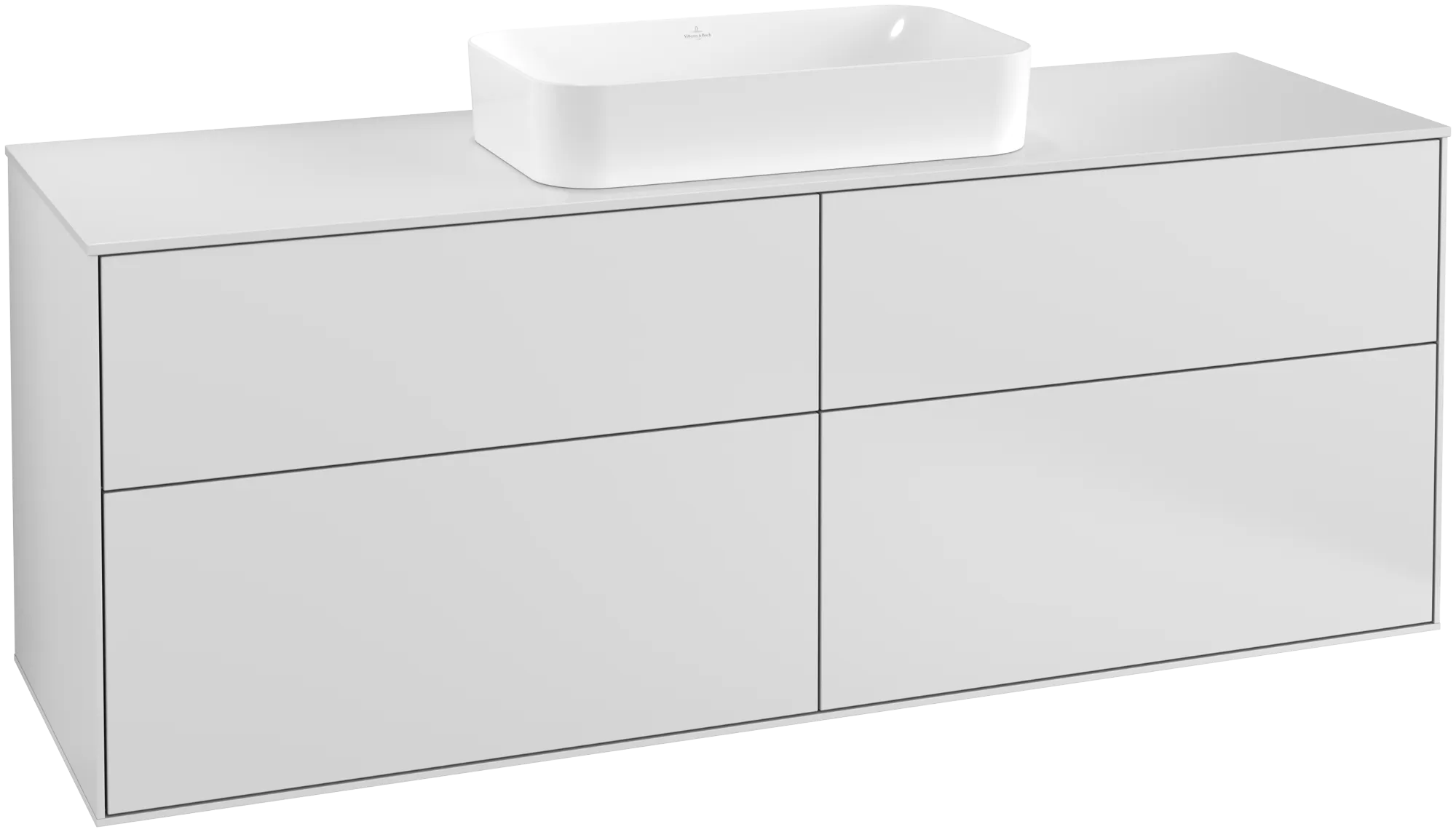 Bild von VILLEROY BOCH Finion Waschbeckenunterschrank, mit Beleuchtung, 4 Auszüge, 1600 x 603 x 501 mm, White Matt Lacquer / Glass White Matt #G32100MT