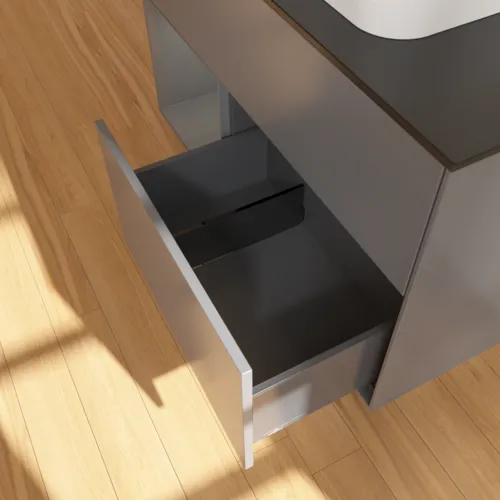 Bild von VILLEROY BOCH Finion Waschbeckenunterschrank, mit Beleuchtung, 2 Auszüge, 1000 x 603 x 501 mm, Anthracite Matt Lacquer / Anthracite Matt Lacquer / Glass Black Matt #G362GKGK