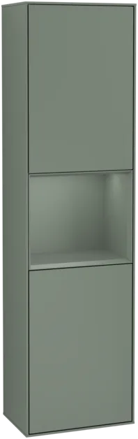 Bild von VILLEROY BOCH Finion Hochschrank, mit Beleuchtung, 2 Türen, 418 x 1516 x 270 mm, Olive Matt Lacquer / Olive Matt Lacquer #G460GMGM