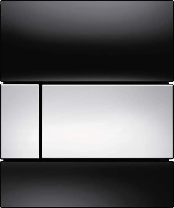 Bild von TECE TECEsquare Urinal-Betätigungsplatte mit Kartusche, Glas schwarz glänzend, Taste Chrom glänzend #9242807