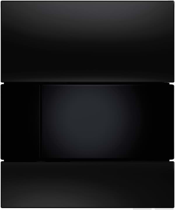 Bild von TECE TECEsquare Urinal-Betätigungsplatte mit Kartusche, Glas schwarz glänzend, Taste schwarz glänzend #9242809