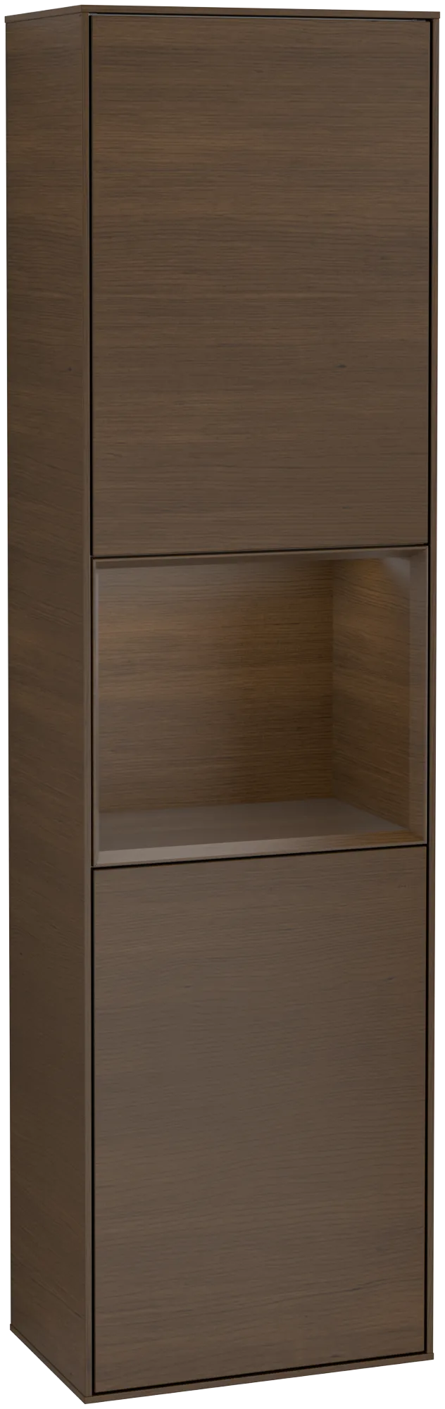 Bild von VILLEROY BOCH Finion Hochschrank, mit Beleuchtung, 2 Türen, 418 x 1516 x 270 mm, Walnut Veneer / Walnut Veneer #G470GNGN