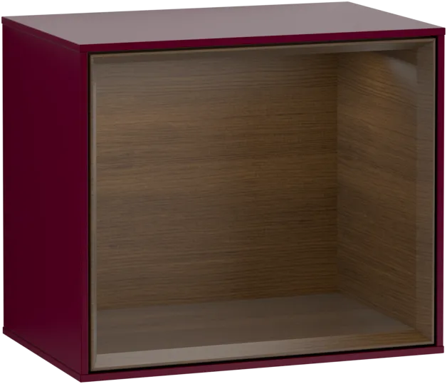 Bild von VILLEROY BOCH Finion Regalmodul, mit Beleuchtung, 418 x 340 x 270 mm, Peony Matt Lacquer / Walnut Veneer #G580GNHB