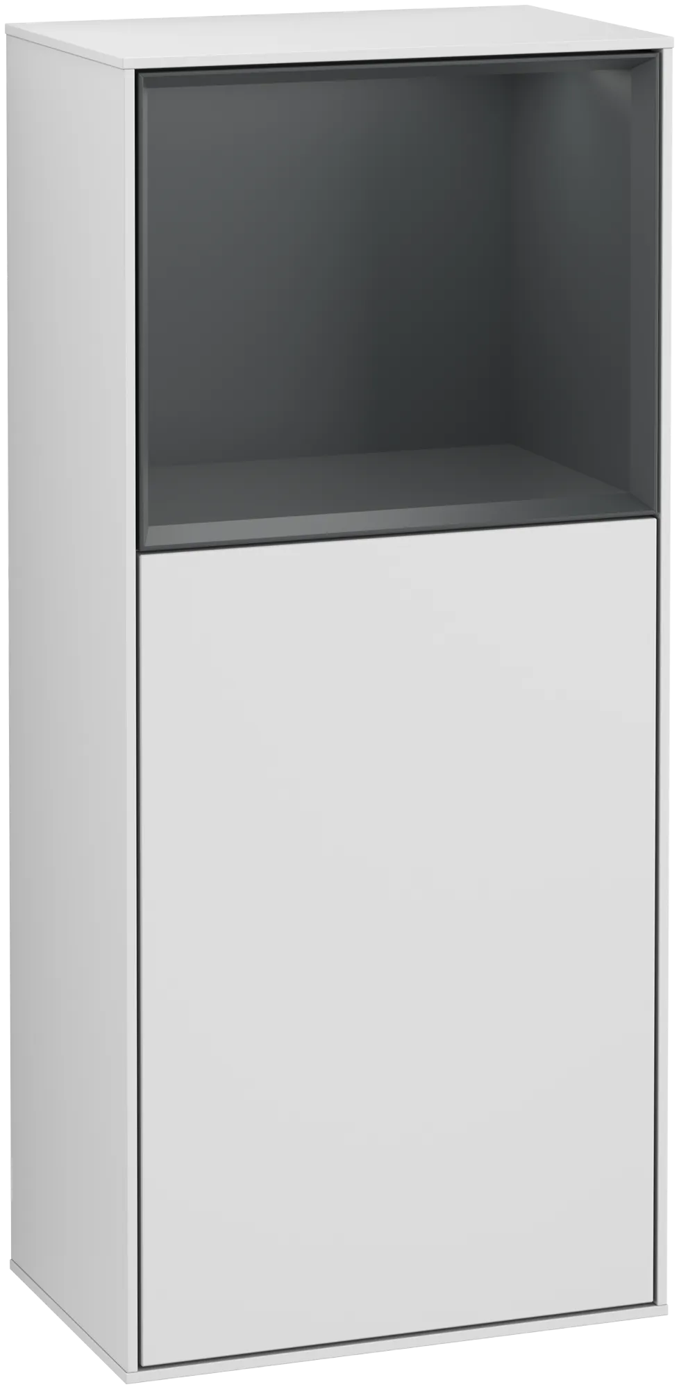 Bild von VILLEROY BOCH Finion Seitenschrank, mit Beleuchtung, 1 Tür, 418 x 936 x 270 mm, White Matt Lacquer / Midnight Blue Matt Lacquer #G500HGMT
