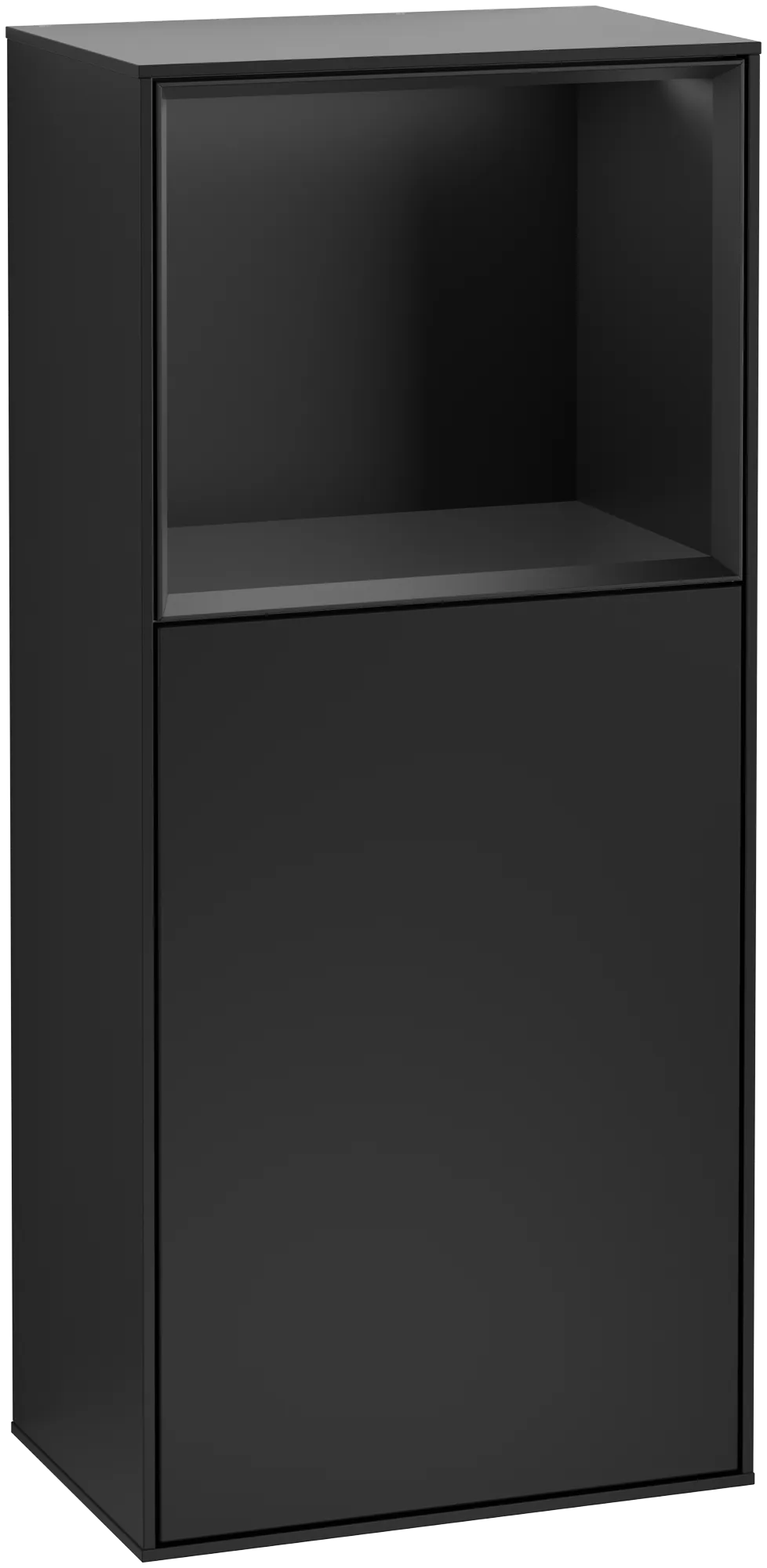Bild von VILLEROY BOCH Finion Seitenschrank, mit Beleuchtung, 1 Tür, 418 x 936 x 270 mm, Black Matt Lacquer / Black Matt Lacquer #G500PDPD